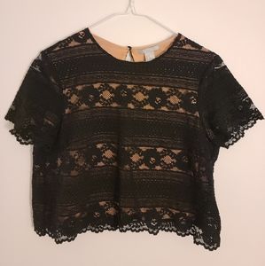 H&M Black Lace Crop Top